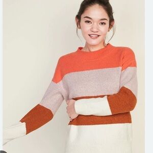 Old Navy Colorblock Striped Crewneck Sweater
